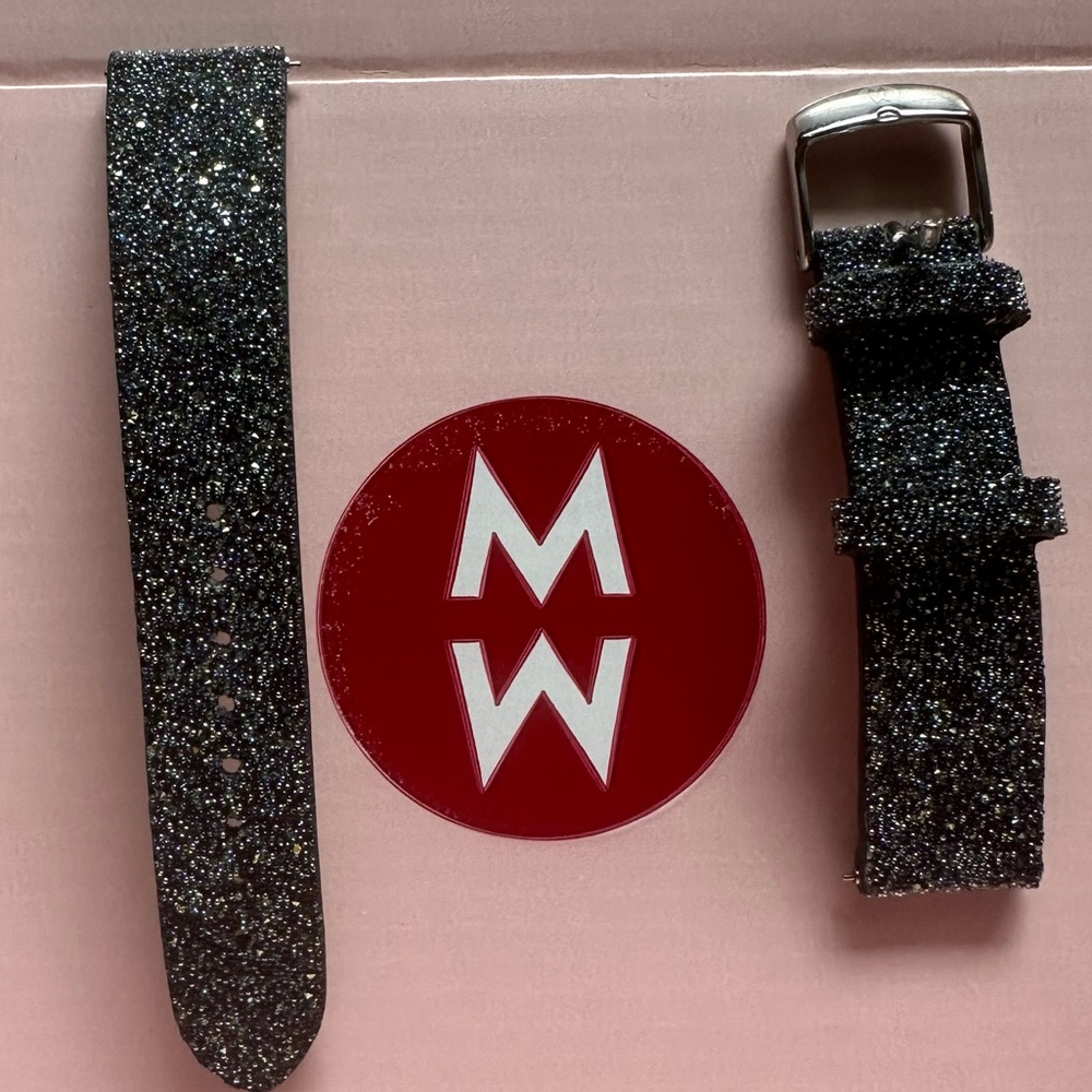 Sparkle Glitter Leather Michele Watch Band 18mm